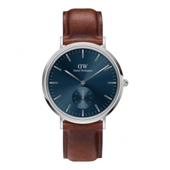 1 - Orologio uomo Daniel Wellington Multi-Eye fondo blu DW00100709 acciaio 316L cinturino in pelle