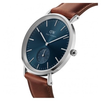 1 - Orologio uomo Daniel Wellington Multi-Eye fondo blu DW00100709 acciaio 316L cinturino in pelle