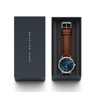 1 - Orologio uomo Daniel Wellington Multi-Eye fondo blu DW00100709 acciaio 316L cinturino in pelle