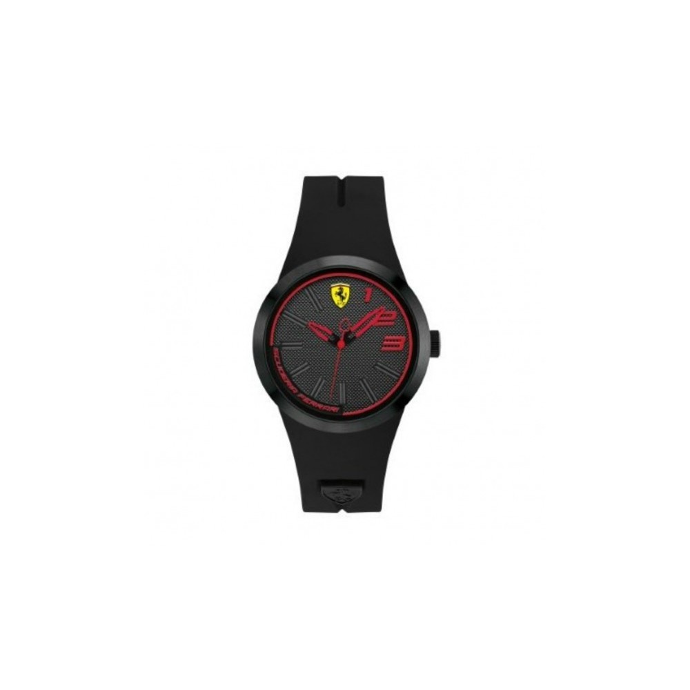 1 - Scuderia Ferrari FXX men's watch, black FER0840016 only time, silicone case and strap