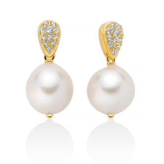 1 - Miluna women's earrings 925 gold-plated silver with baroque pearl and topaz PER2739G