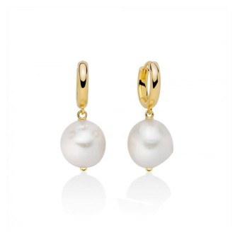 1 - Miluna women's hoop earrings in 925 silver with baroque pearl and topaz PER2741G