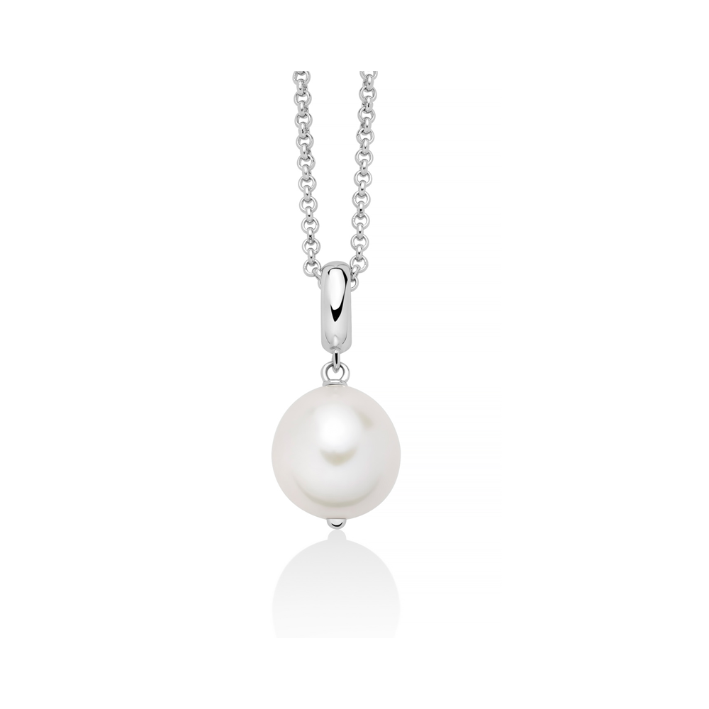 1 - Miluna Women's Necklace 925 Silver with Baroque Pearl PCL6540B