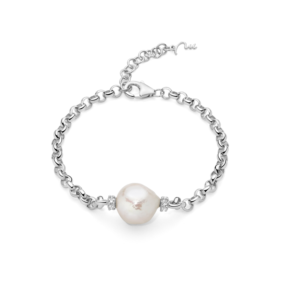 1 - Bracciale donna Miluna Argento 925 con perla barocca e topazi PBR3547B