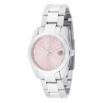 1 - Liu Jo Juniper women's time-only watch with pink background TLJ2332 steel case and bracelet