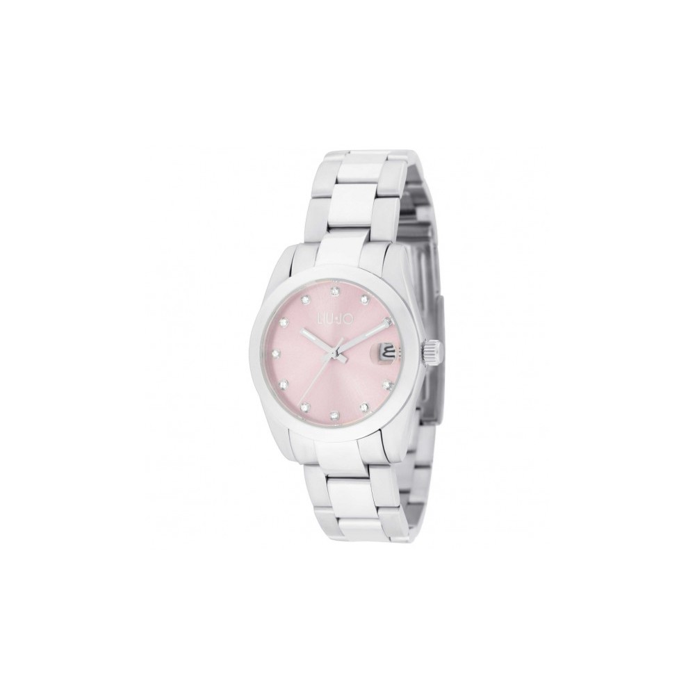 1 - Liu Jo Juniper women's time-only watch with pink background TLJ2332 steel case and bracelet