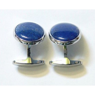 1 - Cufflinks Zancan EHG010B-LA in medical 316L steel and Lapis Blue