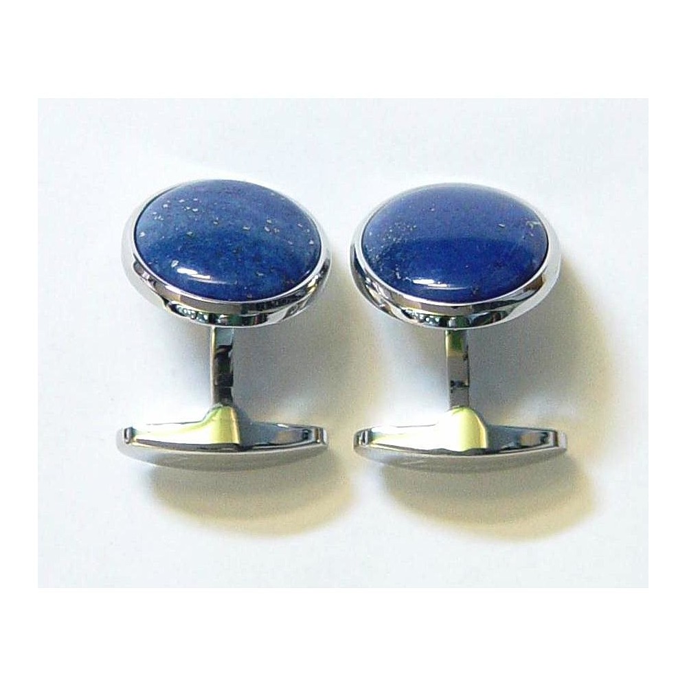 1 - Cufflinks Zancan EHG010B-LA in medical 316L steel and Lapis Blue