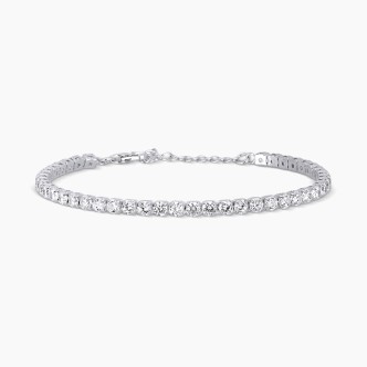 1 - Tennis Bracelet Women Silver 925 Mabina with White Zirconia 533287 Adjustable