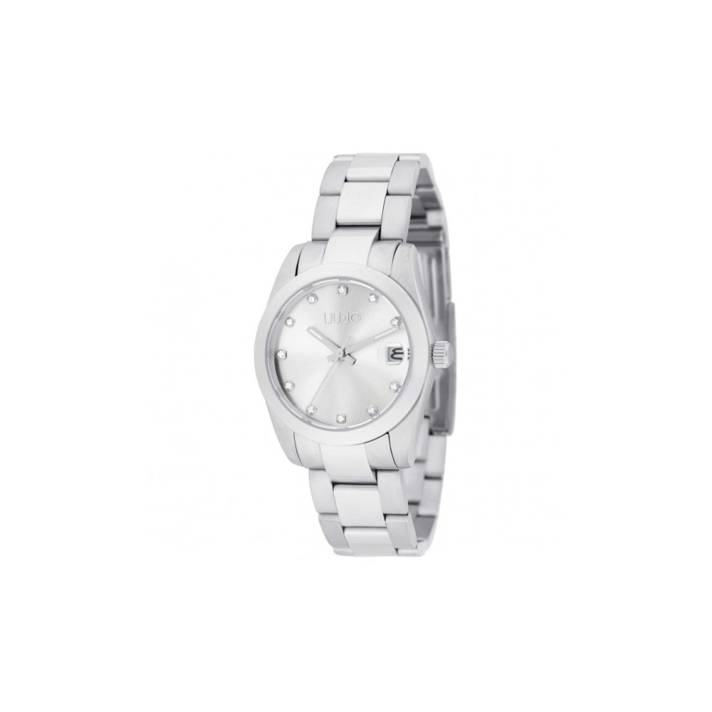 1 - Orologio donna solo tempo Liu Jo Juniper fondo grigio con cristalli TLJ2230 cassa e bracciale acciaio