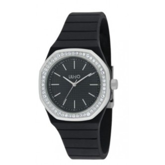 1 - Liu Jo women's watch with black dial and index TLJ2381, steel case and silicone bracelet.