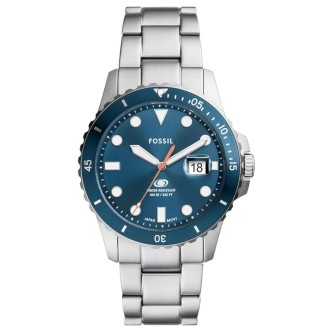 1 - Orologio uomo Fossil Dive blu FS6050 cassa e bracciale acciaio