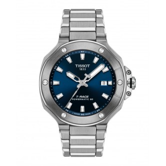 1 - Orologio uomo Tissot T-Race Powermatic 80 41 mm fondo blu T141.807.11.041.00 cassa e bracciale acciaio