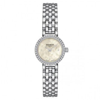 1 - Orologio donna Tissot Lovely Round madreperla con diamanti T140.009.61.116.00 solo tempo cassa e bracciale acciaio