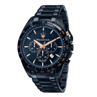 1 - Maserati Traguardo blue chronograph men's watch R8873612054 steel case and bracelet