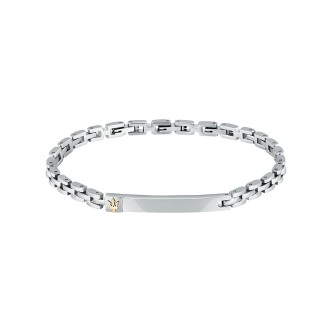 1 - Maserati Iconic JM324AVD55 men's bracelet in 316L steel with plate