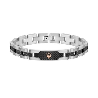 1 - Maserati Iconic JM419ASC01 men's bracelet in 316L steel with central plate