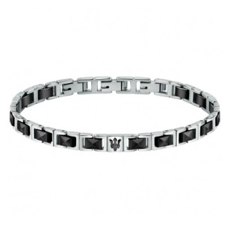 1 - Maserati Ceramic men's bracelet black JM420ATI07 316L steel with black ceramic inserts