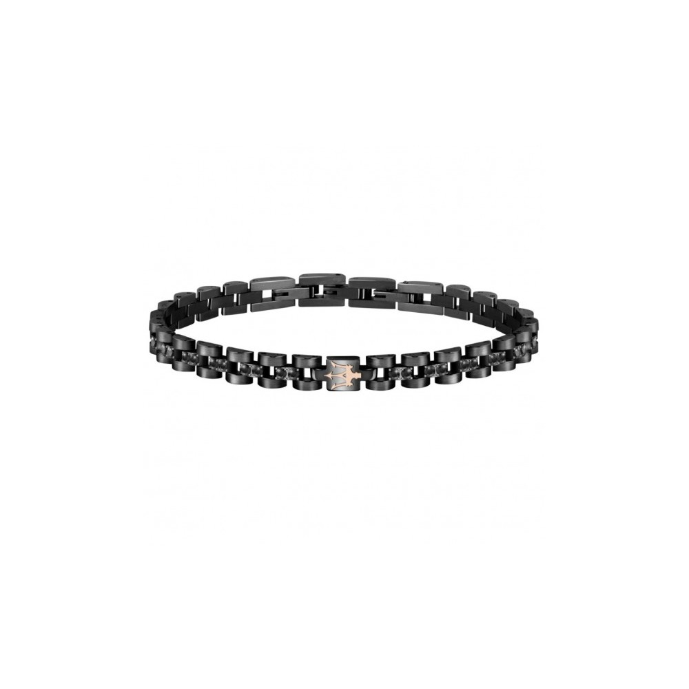 1 - Maserati jm420atj01 men's bracelet in steel and crystals.