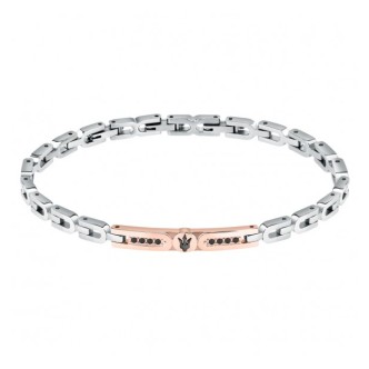 1 - Maserati men's bracelet Iconic collection JM423AVD26 steel and crystals.