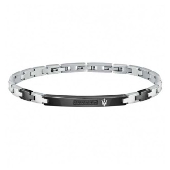 1 - Bracciale uomo Maserati JM521ATY10 acciaio e diamanti