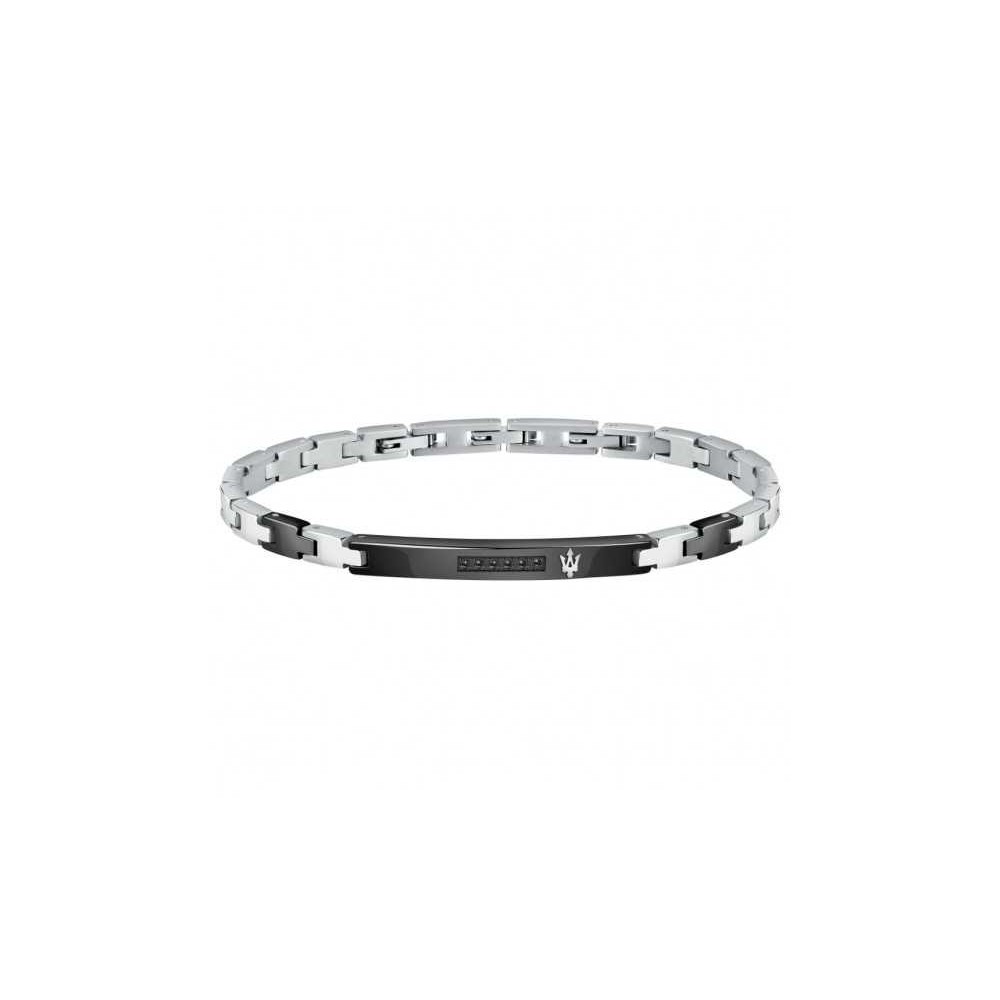 1 - Maserati JM521ATY10 men's bracelet in steel and diamonds