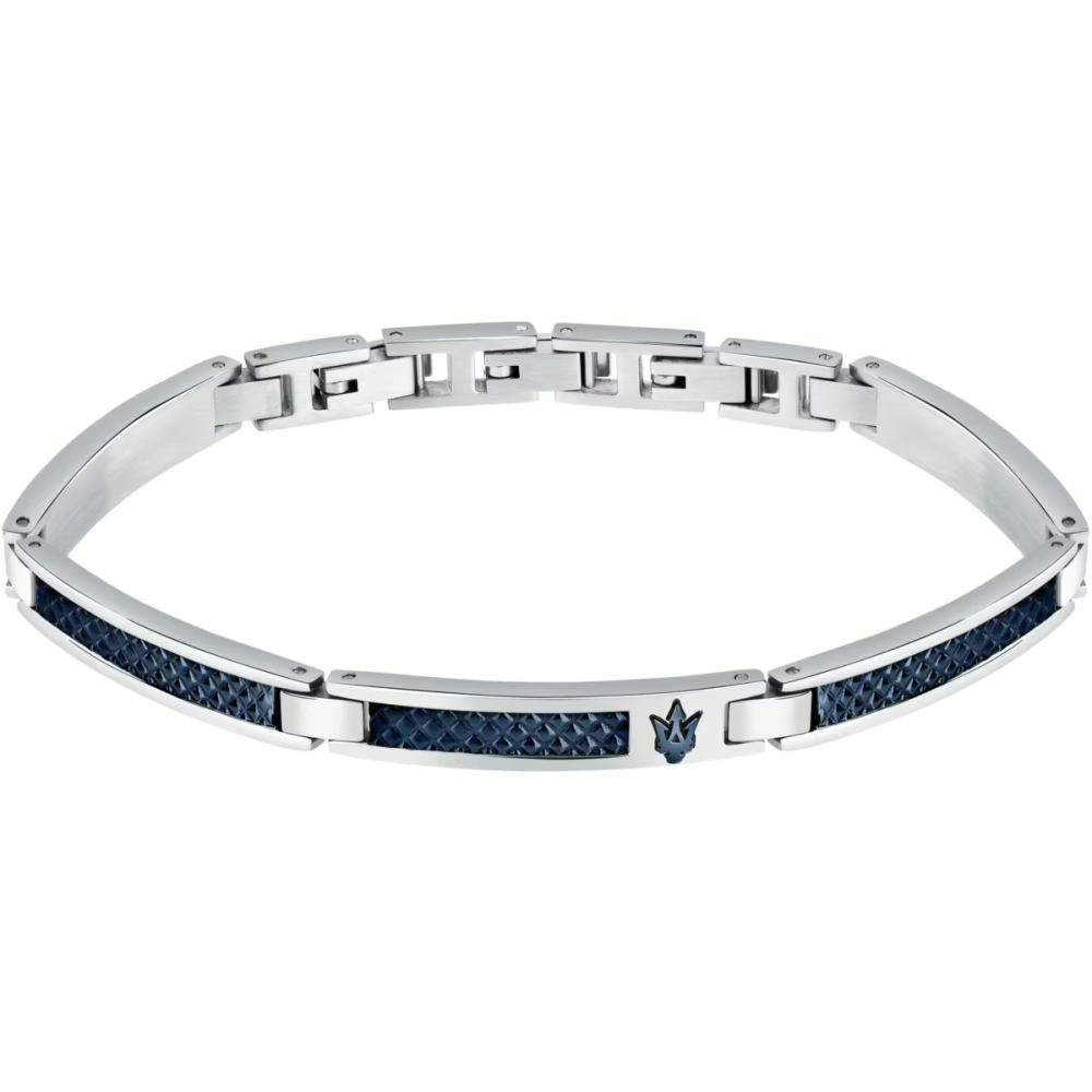 1 - Maserati Iconic Blu men's bracelet 316L steel JM523AVD33