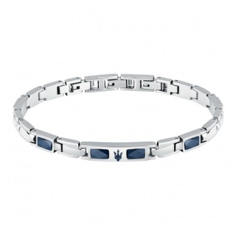 1 - Maserati Ceramic men's bracelet 316L steel and blue ceramic JM224ATZ39