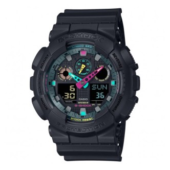 1 - Orologio uomo Casio G-Shock Classic nero illuminazione automatica GA-100MF-1AER cassa e cinturino resina