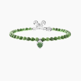 2 - Kidult women's bracelet adjustable green jasper 732277 green heart with crystals