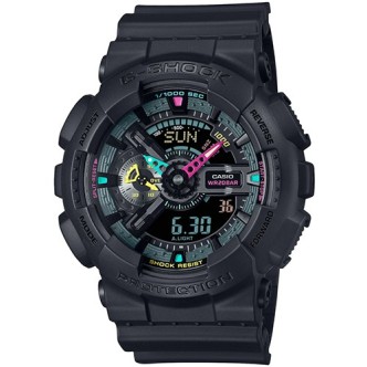 1 - Casio G-Shock men's digital watch black GA-110MF-1AER multicolor hands GA-110 Series