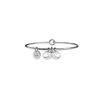 1 - Bracciale Kidult 231678 acciaio 316L ciondolo con infinito e cristalli collezione Symbols