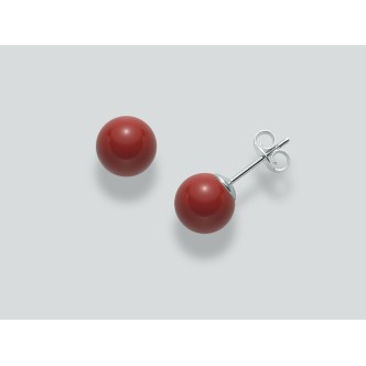 1 - Earrings Miluna PER2324 Silver 925/1000 with pearls col. red coral mm 9