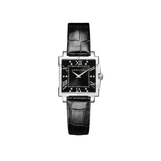 1 - Orologio Hamilton automatio acciaio donna analogico cinturino in pelle H32291794 Jazzmaster Square