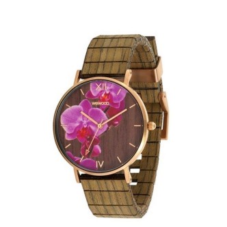 1 - WeWood wood watch analog woman only time wooden strap Aurora Flower Nut