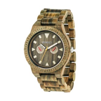 1 - Orologio WeWood legno uomo analogico solo tempo cinturino in legno Leo Army