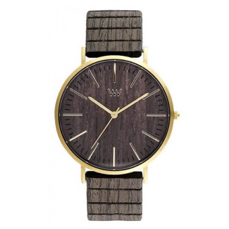 1 - WeWood steel analogue men's watch only time Horizon Gold Ebony wood strap