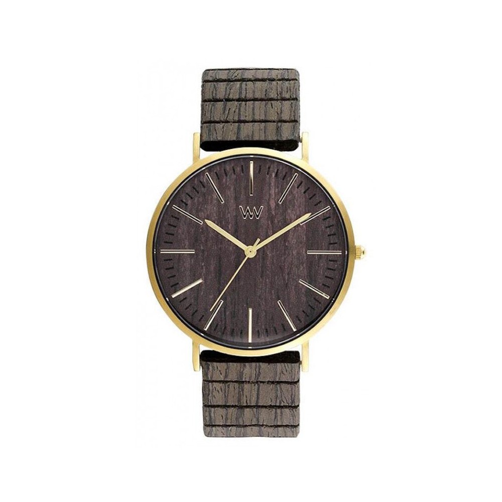 1 - WeWood steel analogue men's watch only time Horizon Gold Ebony wood strap