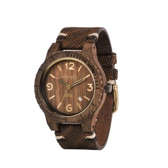 1 - Orologio WeWood legno uomo analogico solo tempo cinturino in legno Alpha SW Choco Rough