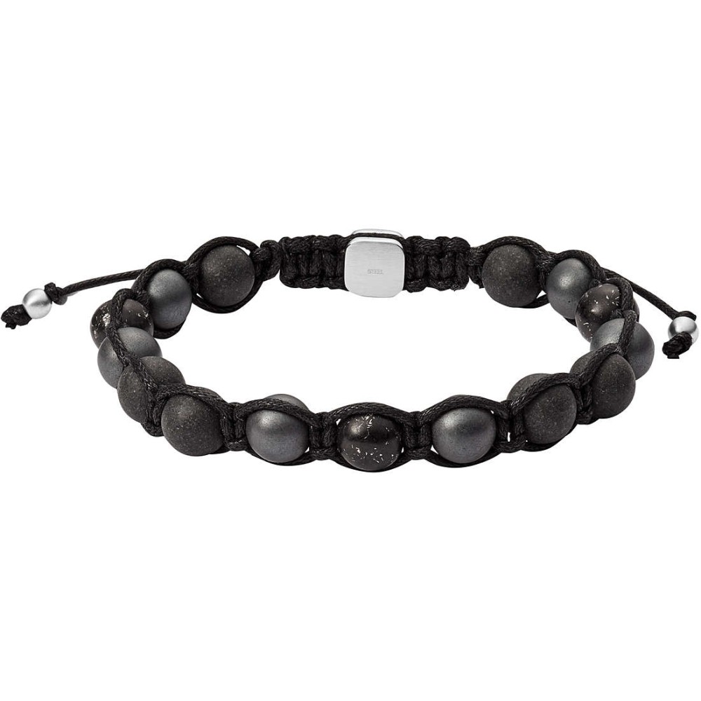 1 - Bracelet Fossil JF03100040 in steel with beads of Hematite Vintage Casual