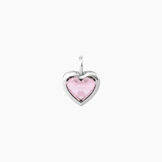 1 - Kidult women's pendant heart with pink glass 741092 316L steel