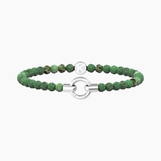 1 - Kidult women's bracelet modular green agate 732205 316L steel