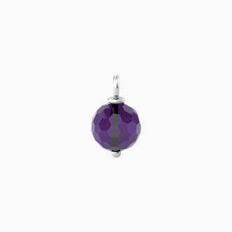 1 - Kidult women's pendant purple quartz 741112 316L steel