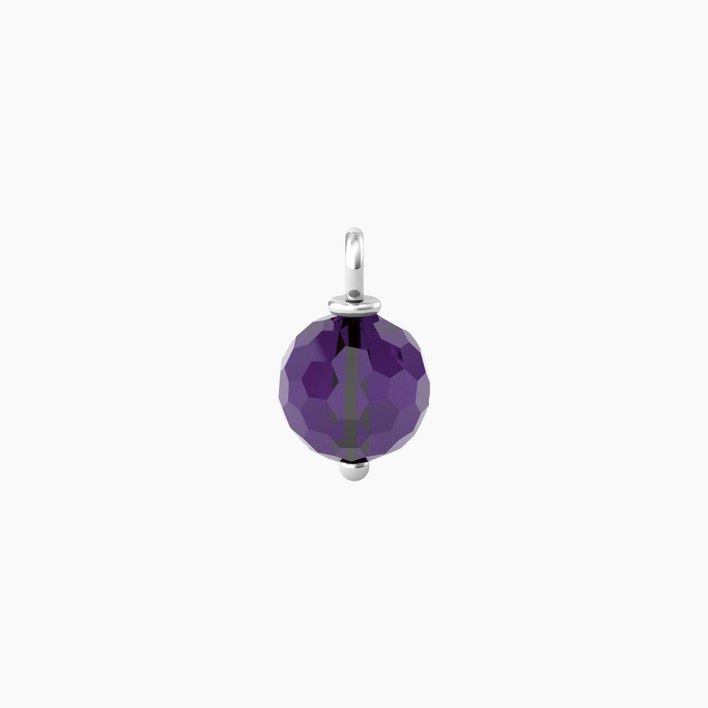 1 - Kidult women's pendant purple quartz 741112 316L steel