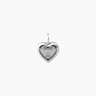 1 - Kidult women's pendant heart with gray glass 741096 316L steel