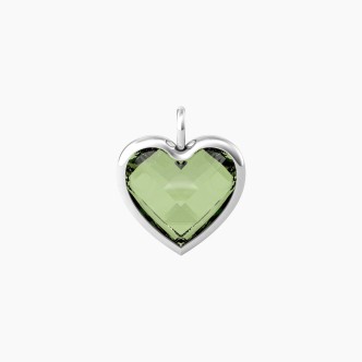 1 - Kidult women's pendant heart with green glass 741089 316L steel