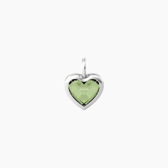 1 - Kidult women's pendant heart with green glass 741094 316L steel