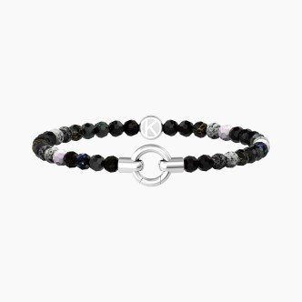 1 - Kidult women's bracelet modular black agate 732203 316L steel