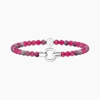 1 - Kidult women's bracelet modular agate fuchsia 732201 316L steel