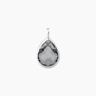 1 - Kidult women's pendant drop with gray glass 741100 316L steel